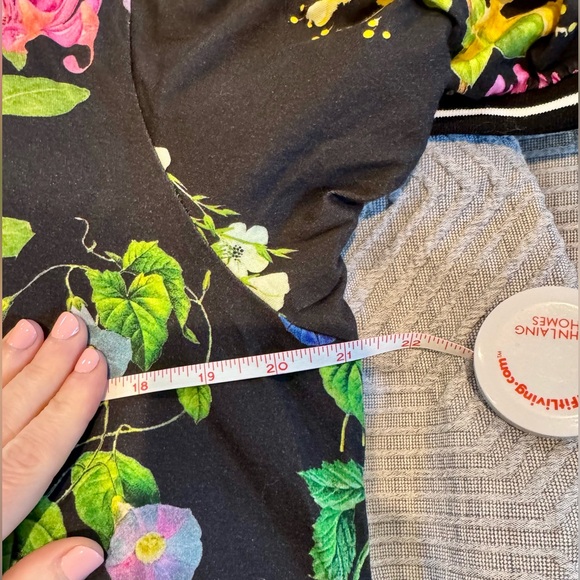 NWT Cynthia Rowley Botanical Tee Floral Black Dress 100% Cotton - XL - $198 Rtl - Picture 12 of 12